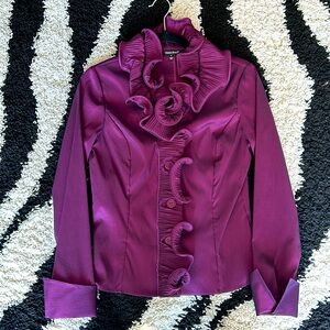SAMUEL DONG Purple Ruffle top size S